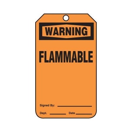 OSHA WARNING SAFETY TAG FLAMMABLE MDT327CTP
